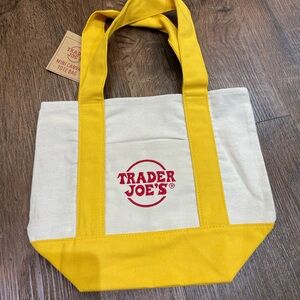 NWT Trader Joe’s Canvas Tote Mini Bag - Yellow